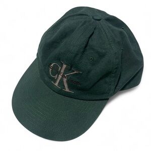 Vintage 90s Calvin Klein Forest Green Cap with Embroidered Logo